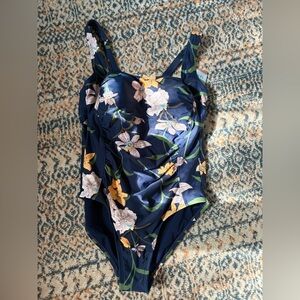 Shade & Shore Floral Navy Swimsuit